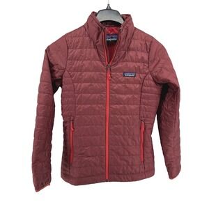 Patagonia Nano Puff Womens XS Pre-Owned Jacket Rust Quilted Water Resistant